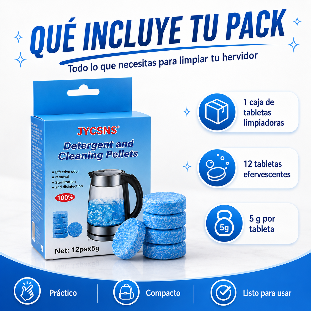 HerviClean™ Pastillas Premium Anti Sarro para Hervidores