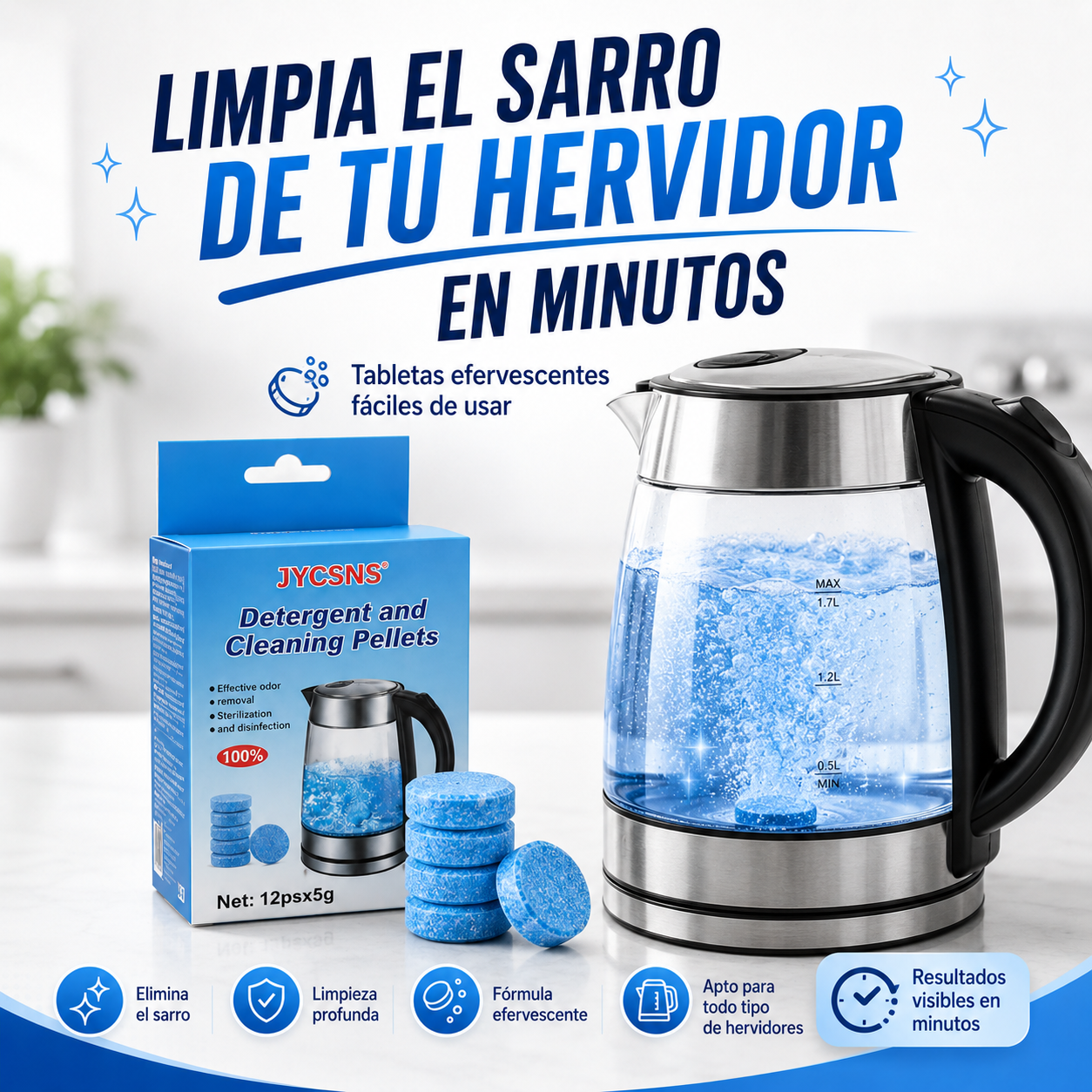 HerviClean™ Pastillas Premium Anti Sarro para Hervidores