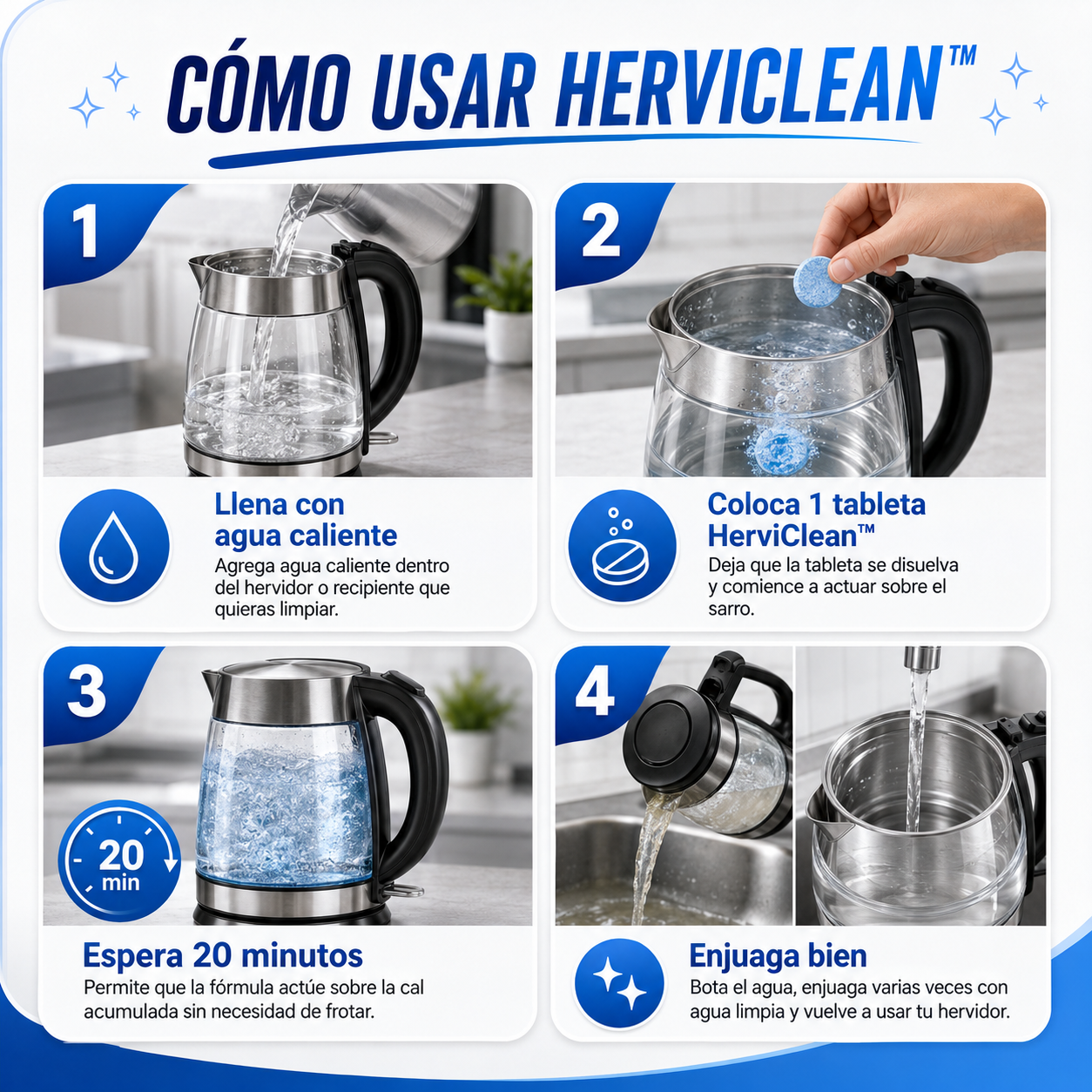 HerviClean™ Pastillas Premium Anti Sarro para Hervidores