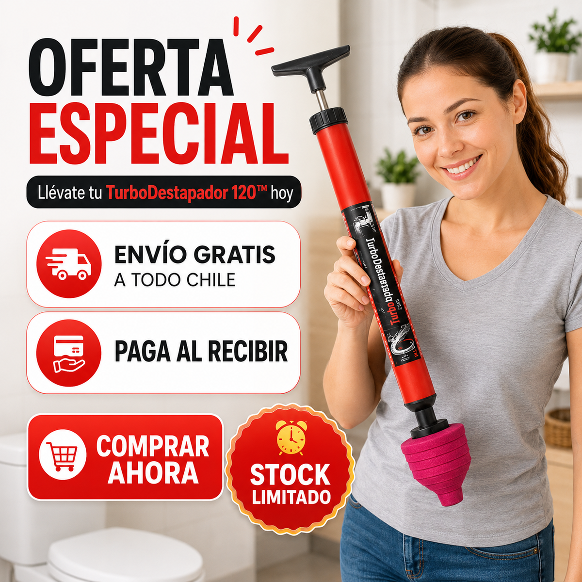 Un baño tapado no espera. Tú tampoco deberías esperar.